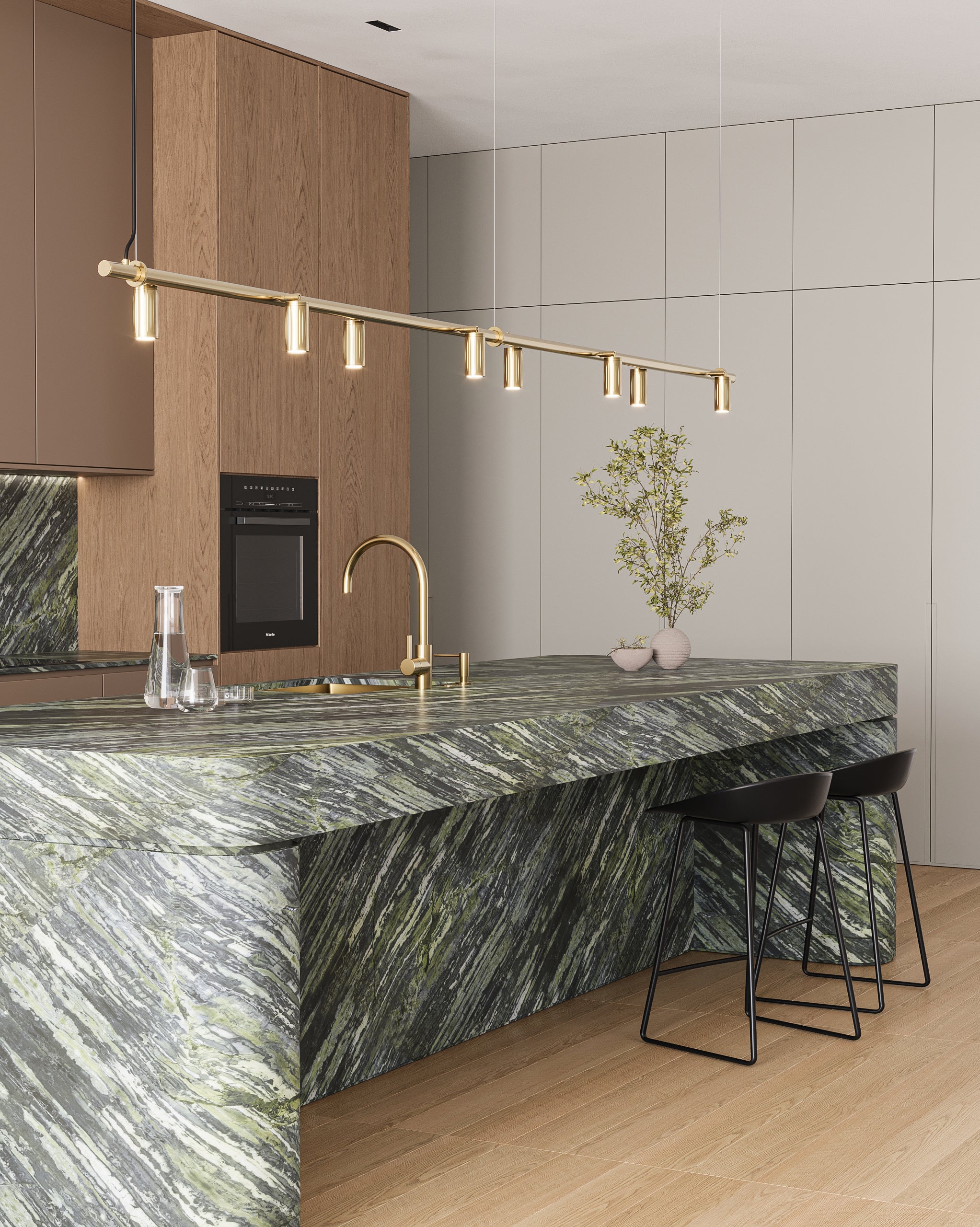 Kitchen light pendant brass