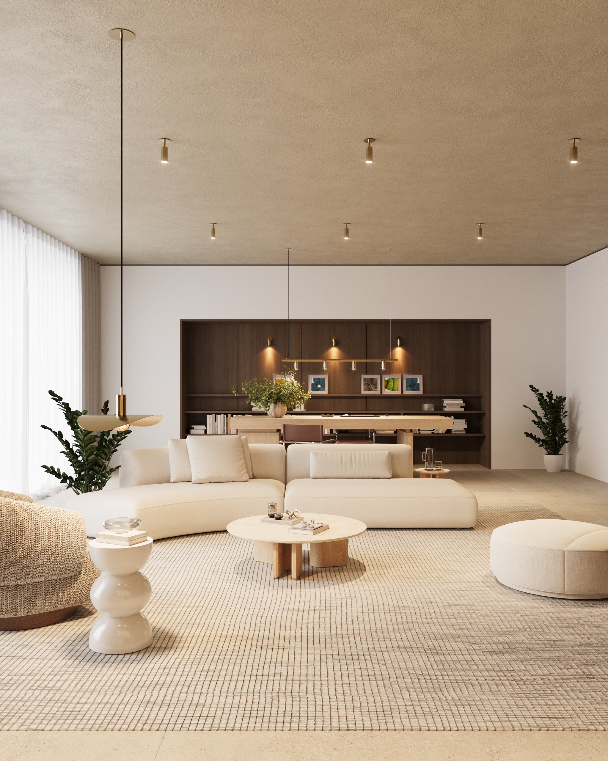 brass lights in livingroom