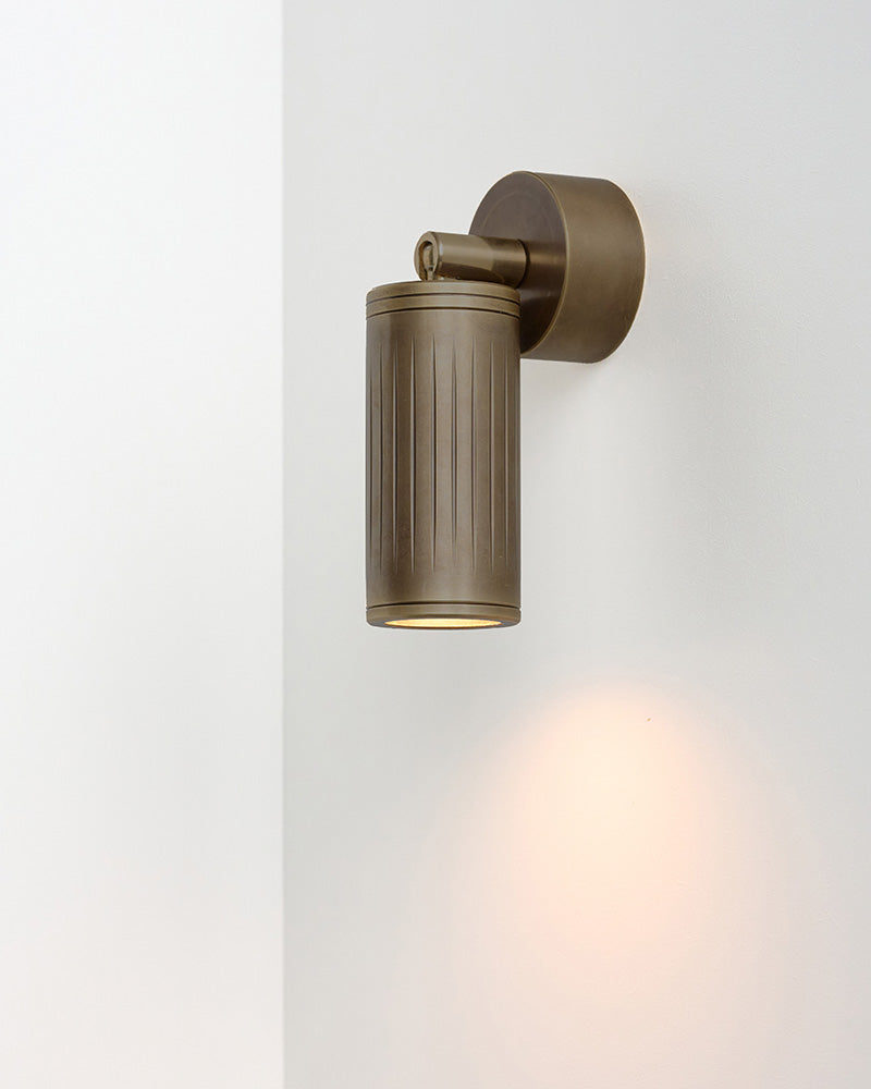 browned brass wall lamp