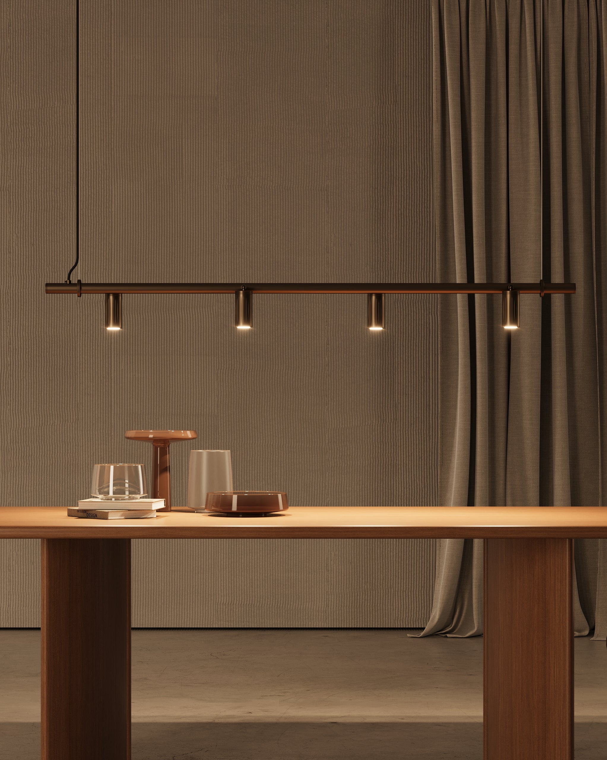 Pipe Pendant Light | Browned Brass