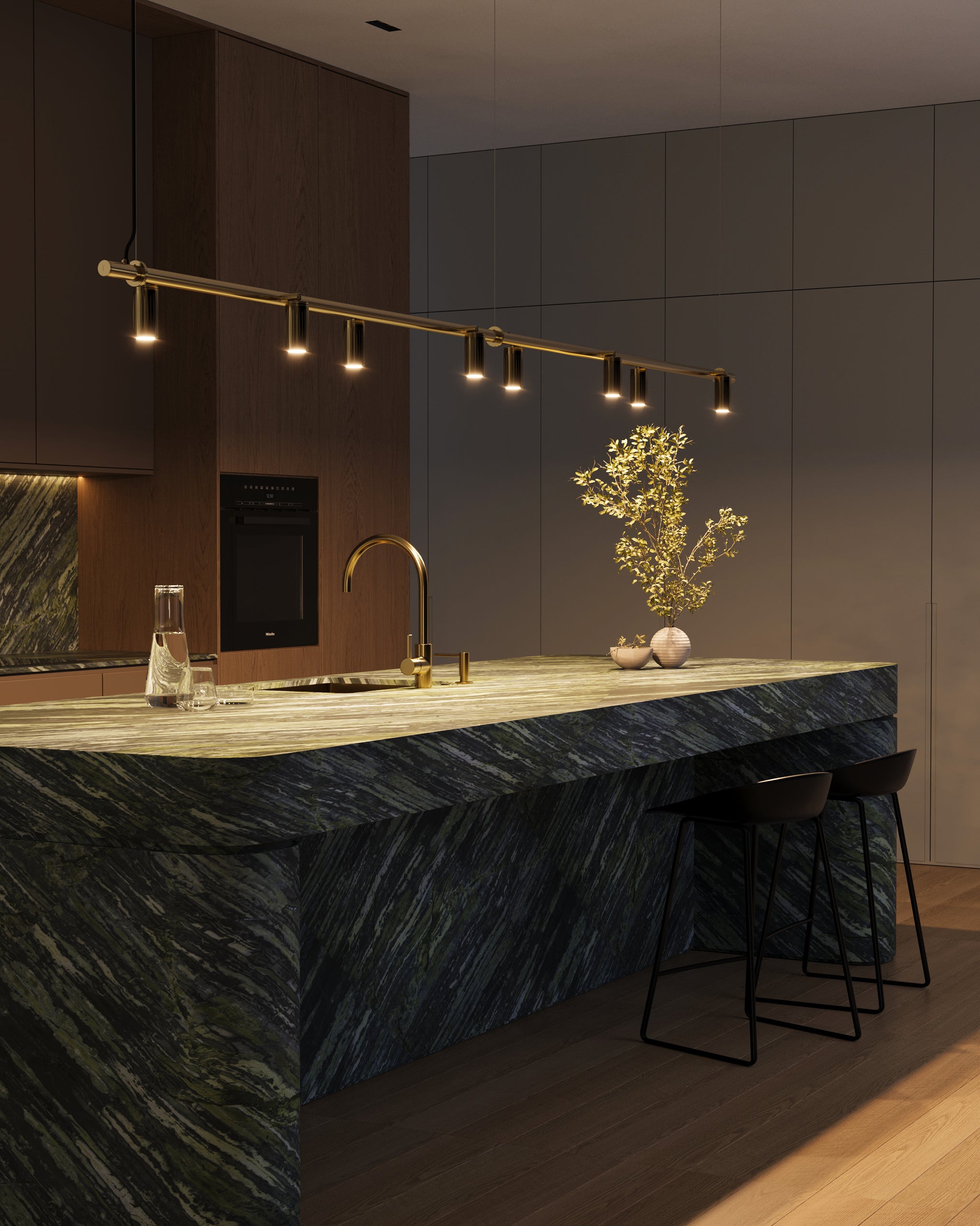 Pipe Pendant Light | Brass