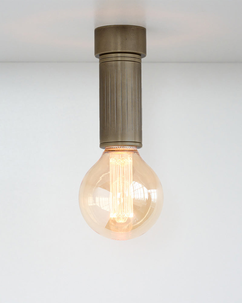 Browned brass ceiling bulb light