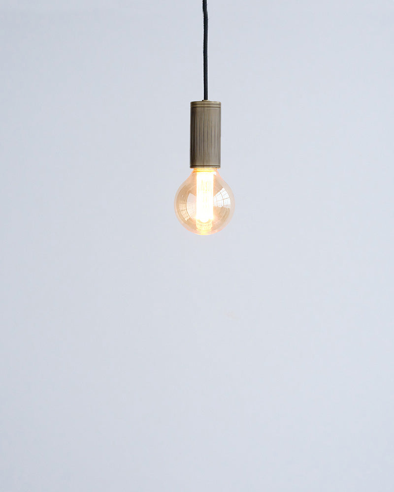 browned brass pendant bulb light