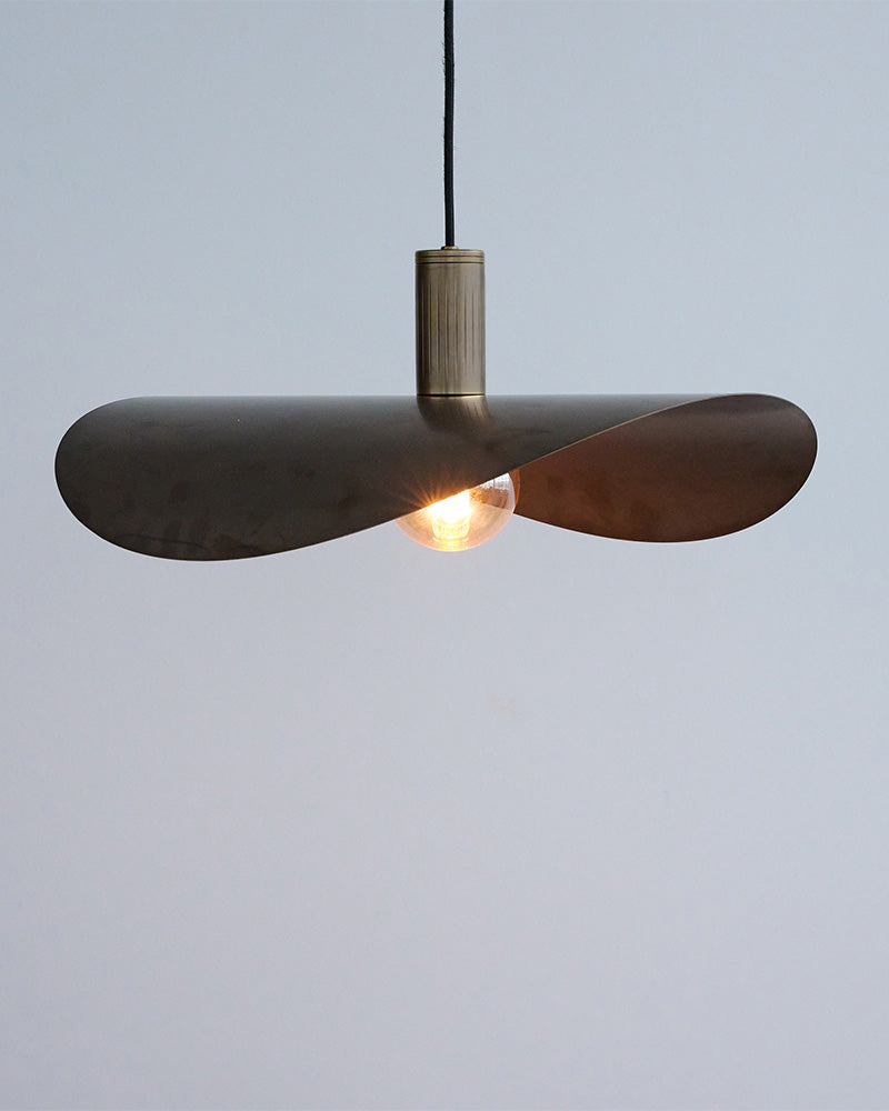 browned brass pendant lamp