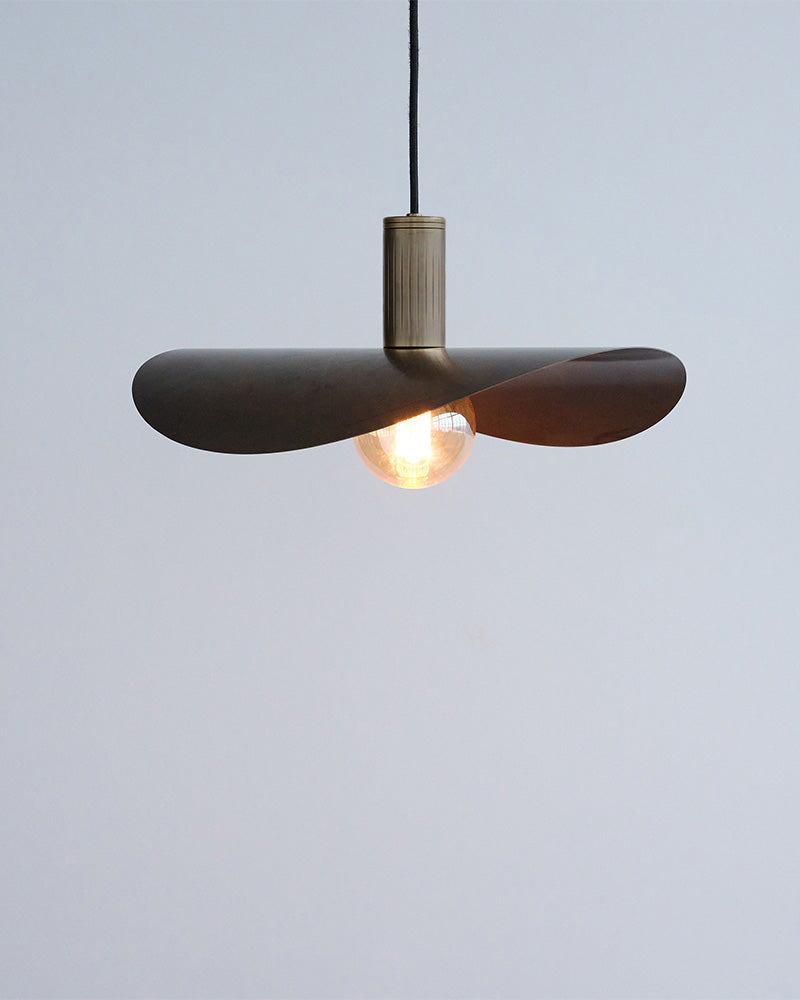 browned brass small pendant lamp