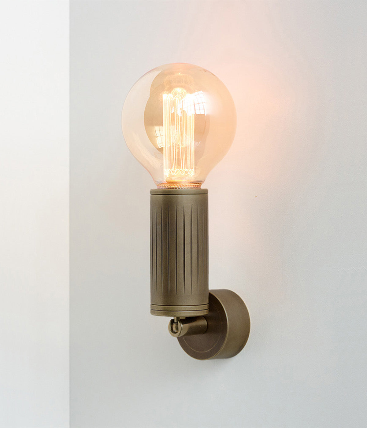 browned brass wall lamp