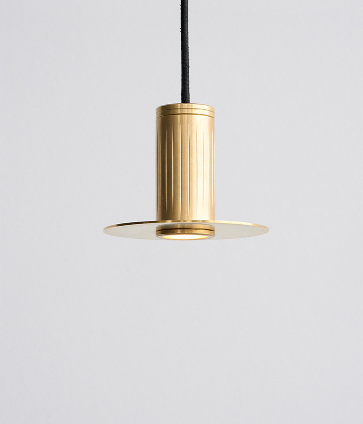 brass pendant lamp with disc shade