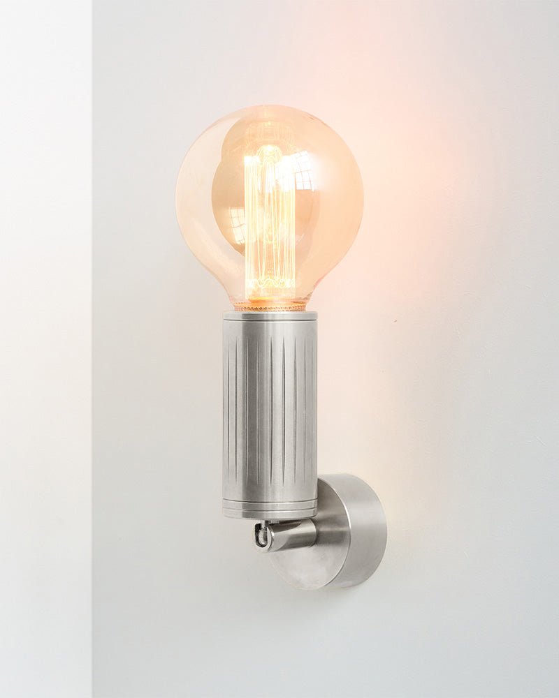 steel wall lamp with 27 and e26 bulb